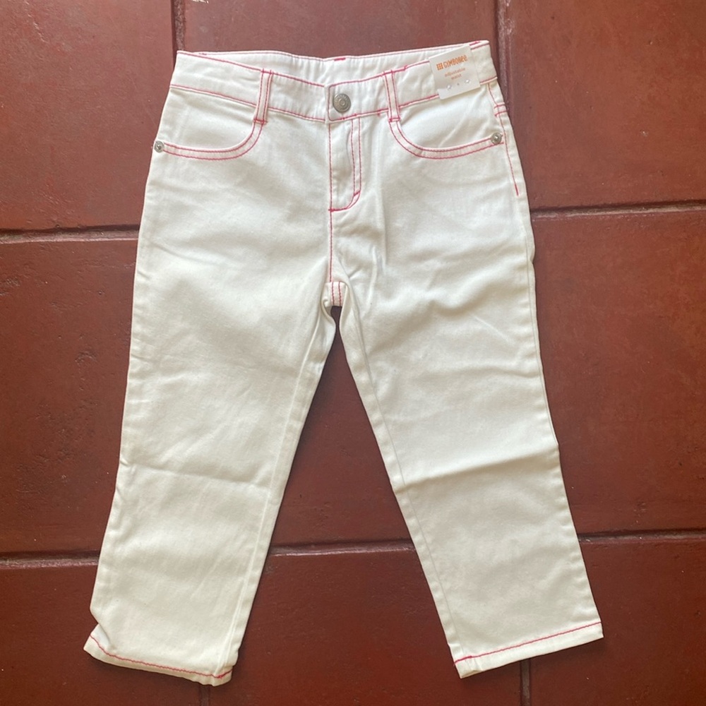 White crop girls pants